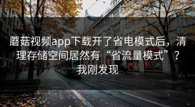 蘑菇视频app下载开了省电模式后，清理存储空间居然有“省流量模式”？我刚发现