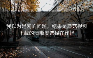 我以为是网的问题，结果是蘑菇视频下载的清晰度选择在作怪