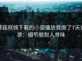 蘑菇视频下载的小窗播放我做了7天记录：细节很耐人寻味