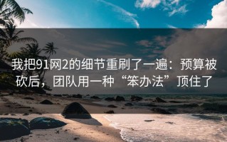 我把91网2的细节重刷了一遍：预算被砍后，团队用一种“笨办法”顶住了