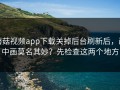 蘑菇视频app下载关掉后台刷新后，画中画莫名其妙？先检查这两个地方