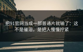 把91官网当成一部普通片就输了：这不是催泪，是把人慢慢拧紧