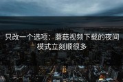 只改一个选项：蘑菇视频下载的夜间模式立刻顺很多