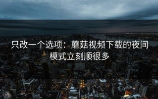 只改一个选项：蘑菇视频下载的夜间模式立刻顺很多