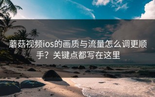 蘑菇视频ios的画质与流量怎么调更顺手？关键点都写在这里