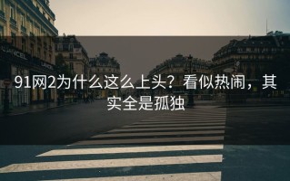 91网2为什么这么上头？看似热闹，其实全是孤独