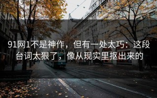 91网1不是神作，但有一处太巧：这段台词太狠了，像从现实里抠出来的