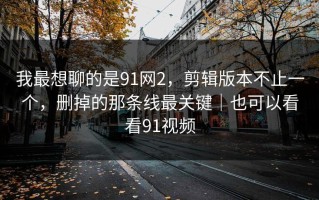 我最想聊的是91网2，剪辑版本不止一个，删掉的那条线最关键｜也可以看看91视频