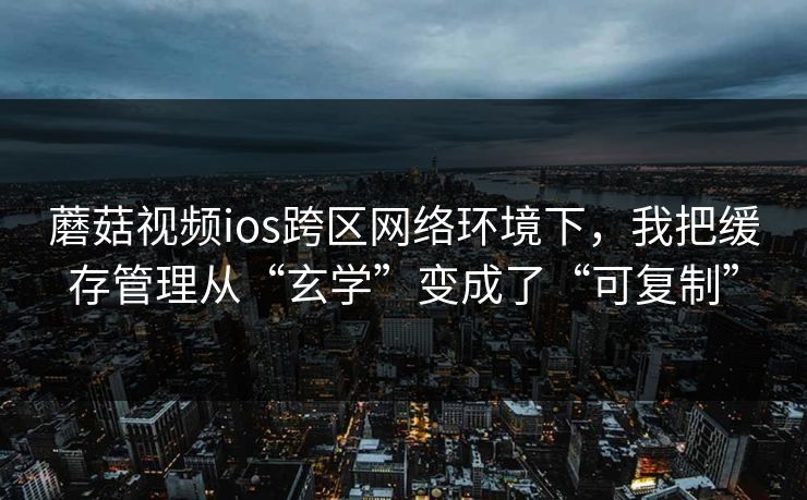 蘑菇视频ios跨区网络环境下，我把缓存管理从“玄学”变成了“可复制”