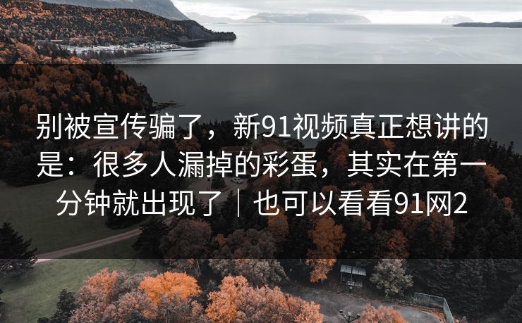 别被宣传骗了，新91视频真正想讲的是：很多人漏掉的彩蛋，其实在第一分钟就出现了｜也可以看看91网2