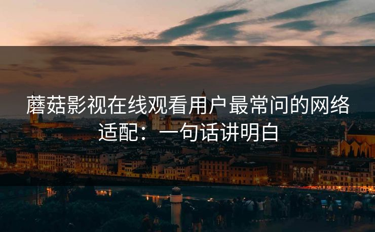 蘑菇影视在线观看用户最常问的网络适配：一句话讲明白