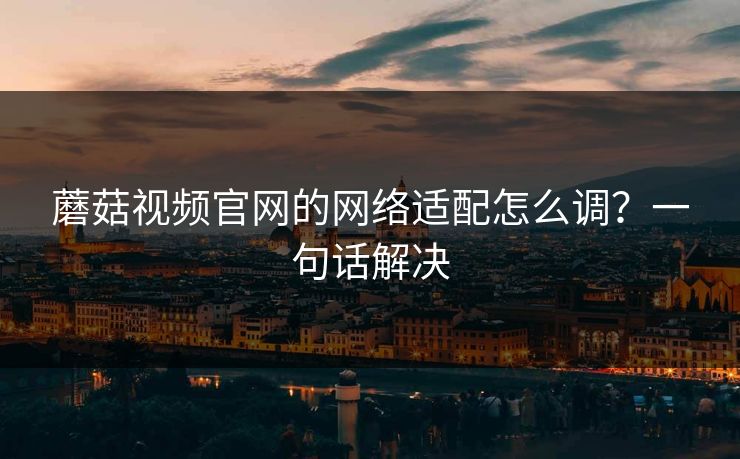 蘑菇视频官网的网络适配怎么调?一句话解决-第1张图片-蘑菇视频官网 - 高清短视频免费观看下载 蘑菇视频官网的网络适配怎么调?一句话解决-第1张图片-蘑菇视频官网 - 高清短视频免费观看下载