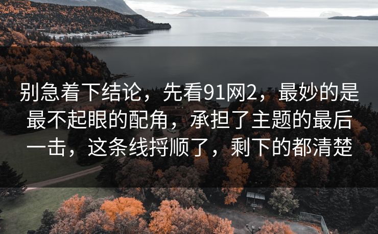 别急着下结论,先看91网2,最妙的是最不起眼的配角,承担了主题的最后一击,这条线捋顺了,剩下的都清楚-第1张图片-蘑菇视频官网 - 高清短视频免费观看下载 别急着下结论,先看91网2,最妙的是最不起眼的配角,承担了主题的最后一击,这条线捋顺了,剩下的都清楚-第1张图片-蘑菇视频官网 - 高清短视频免费观看下载