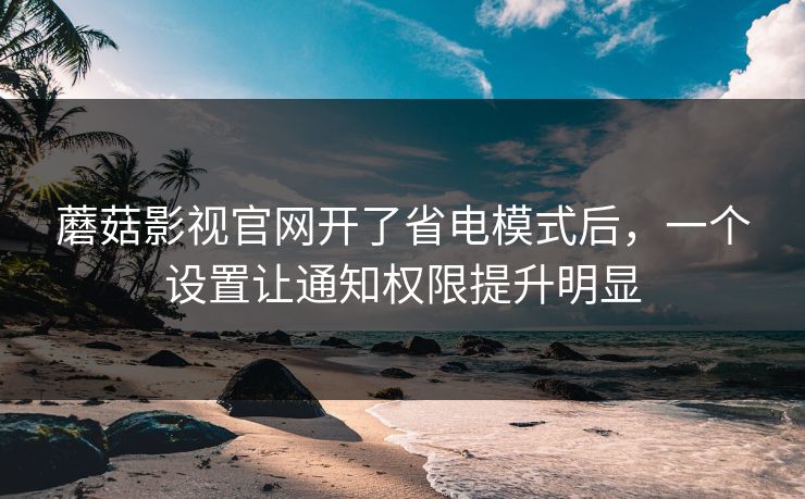 蘑菇影视官网开了省电模式后,一个设置让通知权限提升明显 蘑菇影视官网开了省电模式后,一个设置让通知权限提升明显